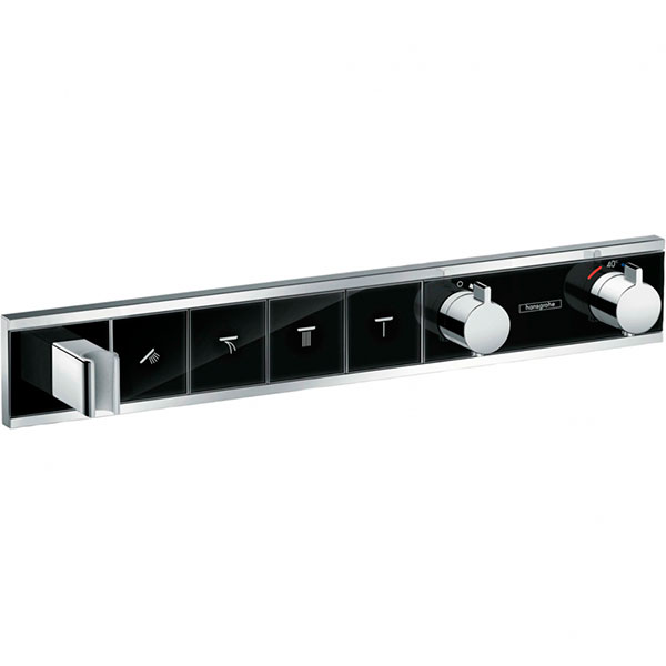 Смеситель для душа Hansgrohe RainSelect 15357600 с термостатом Хром Черный Смеситель для душа Hansgrohe RainSelect 15357600 с термостатом Хром Черный